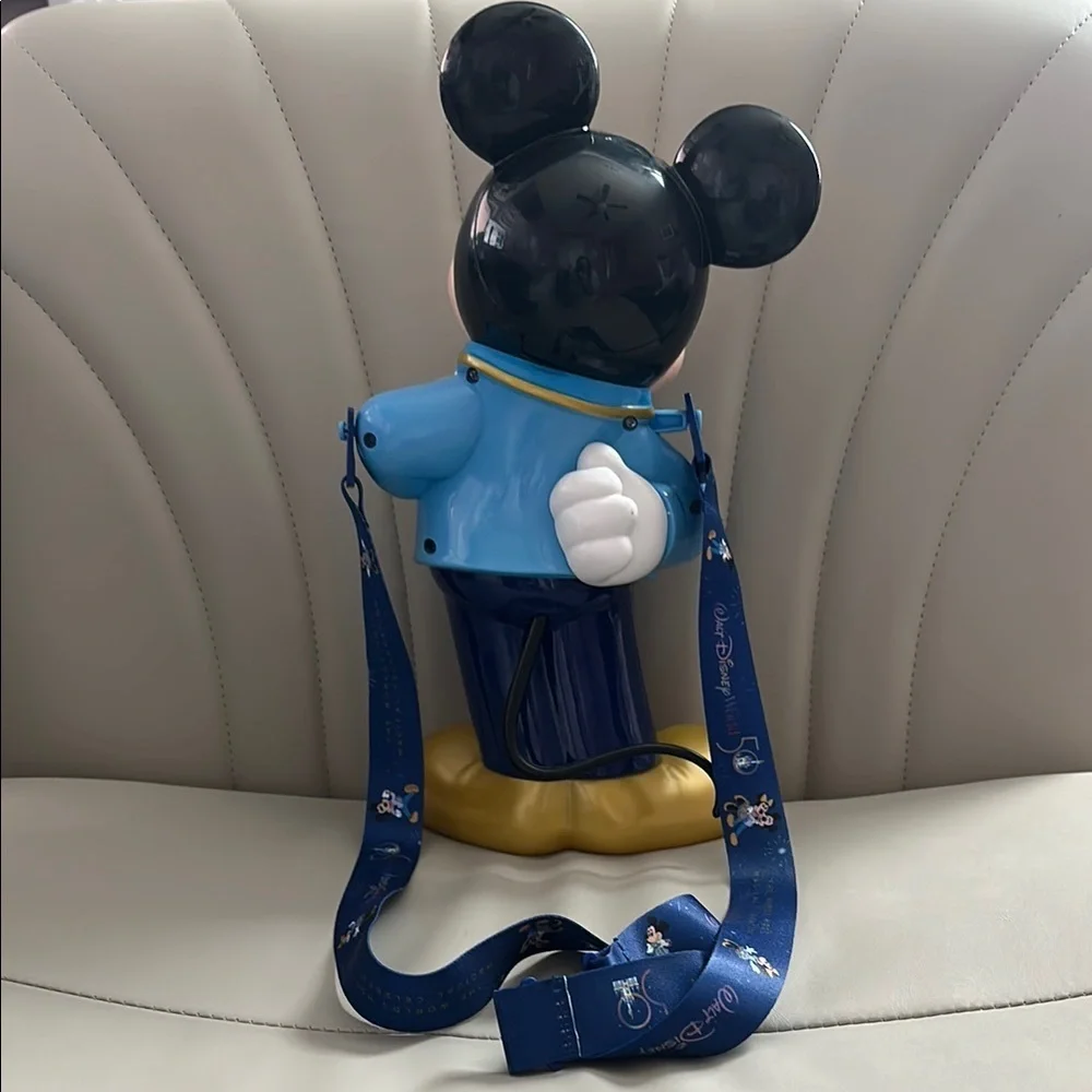Disney Mickey Mouse 50th Anniversary Celebration Popcorn Bucket with Strap
